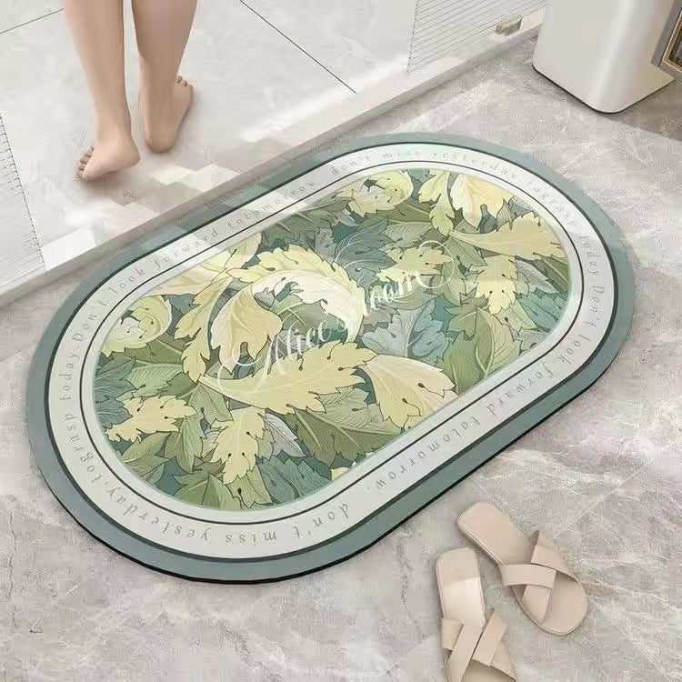 Leaf Patterned Bath Mat Stornfield