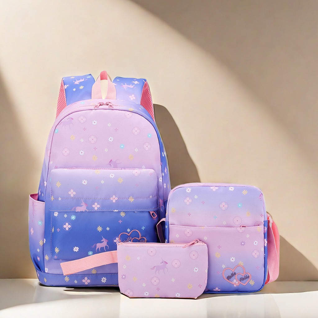 Whimsical Floral Print Backpack Set Stornfield