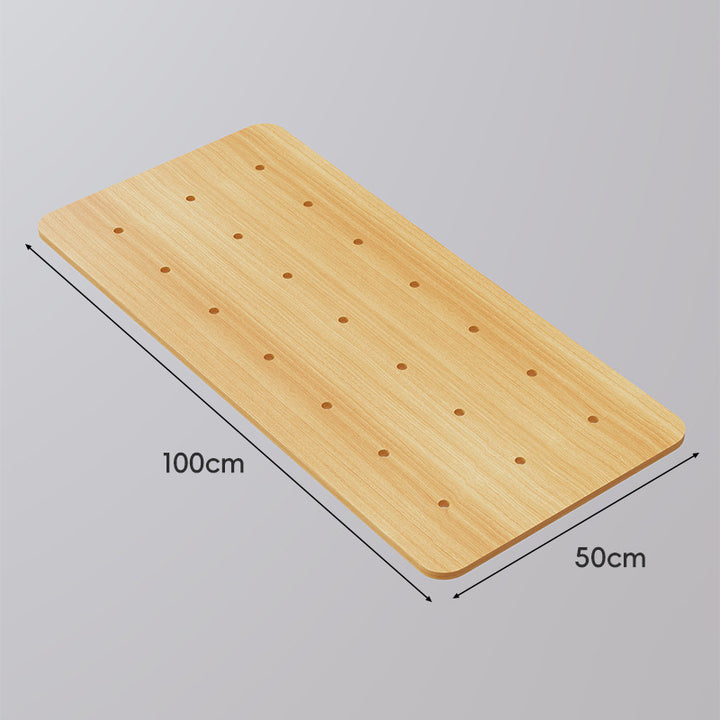 Large Perforated Bamboo Shelf Panel with Ventilated Slatted Design