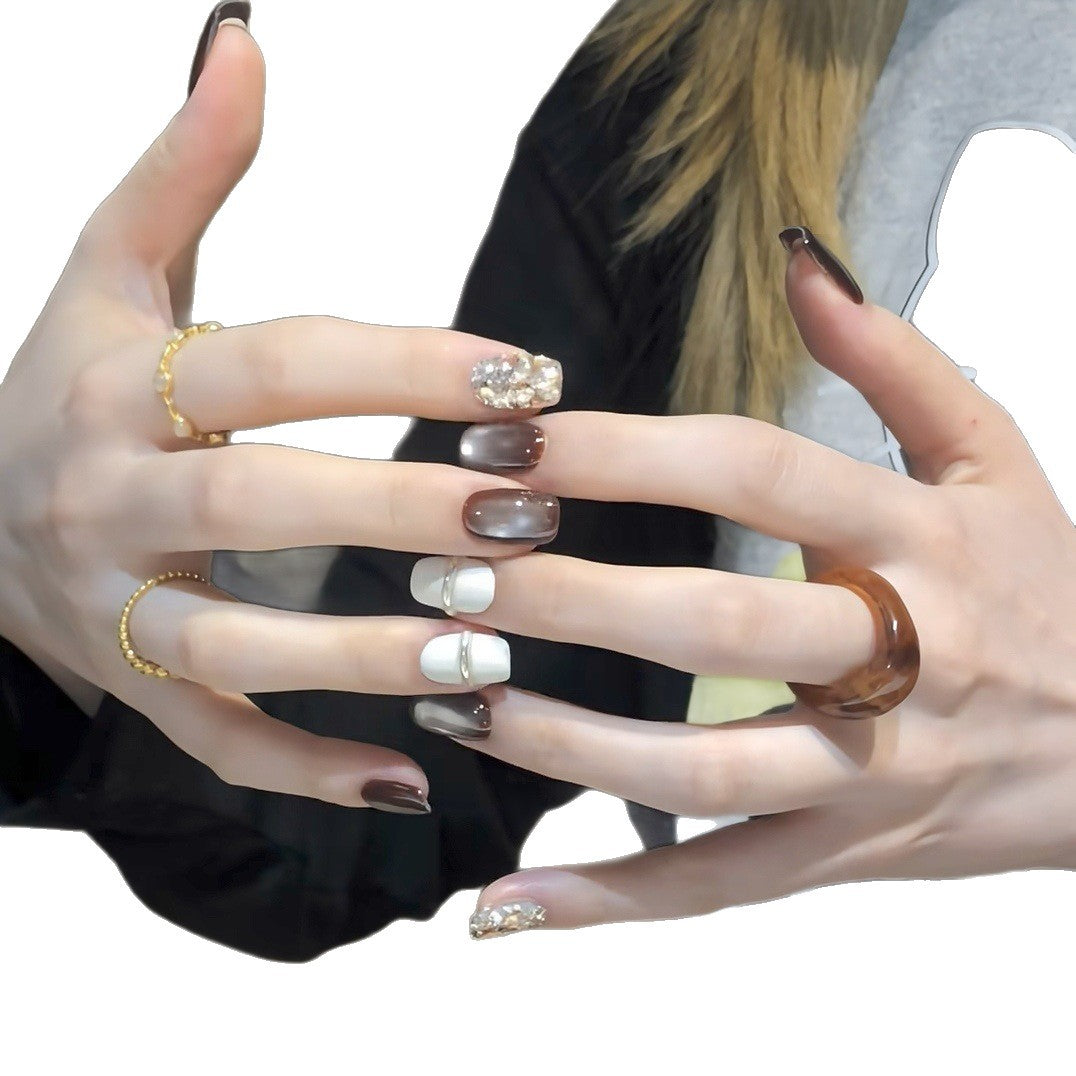 Press-On Nail Art Set with Ombre and Glitter Accents Stornfield