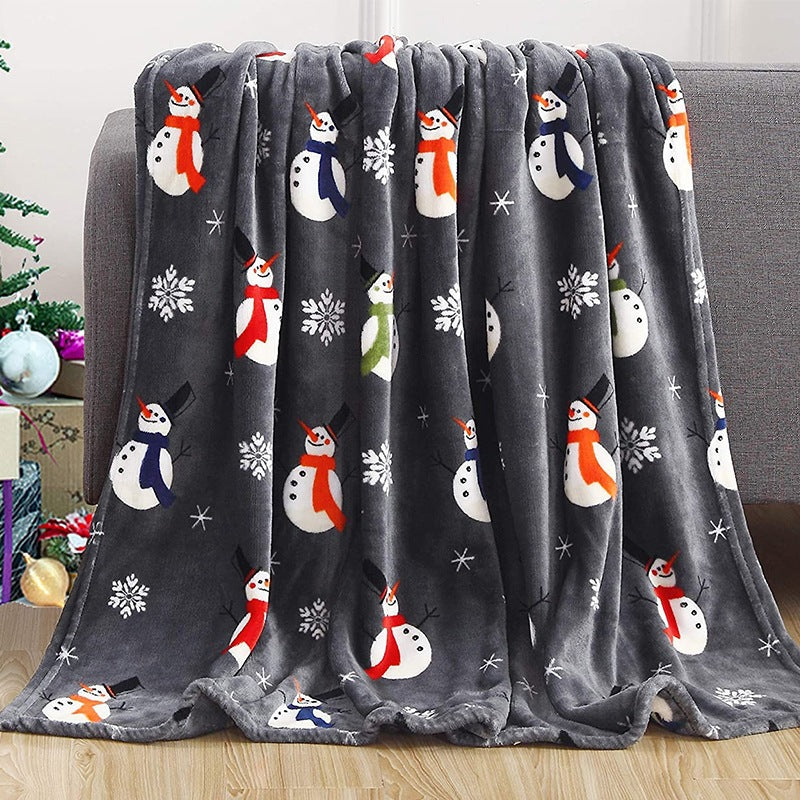 Festive Holiday-Themed Plush Throw Blanket