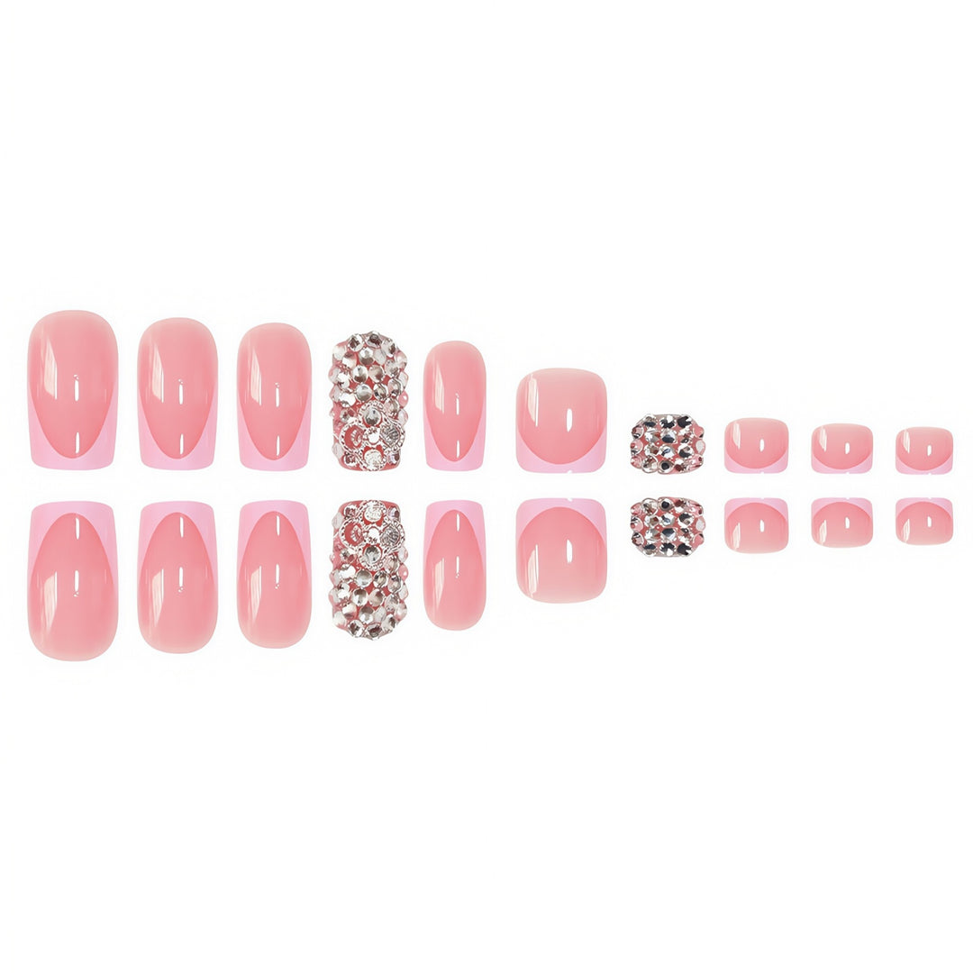 Glamorous French Tip Press-On Nail Set Stornfield