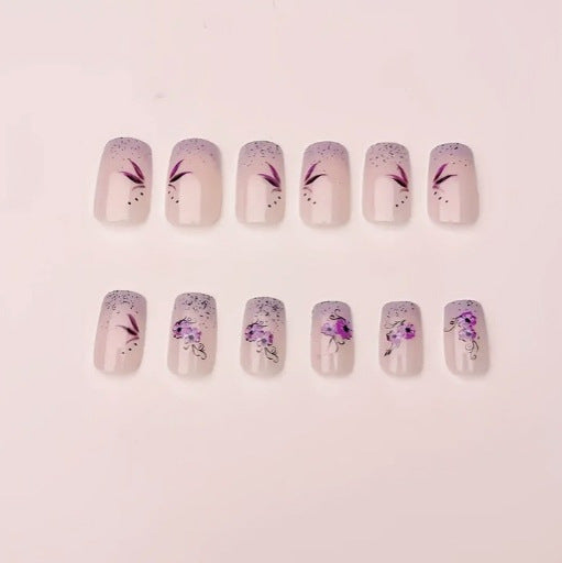 Elegant Floral Design Acrylic Nail Art Enhancements Stornfield