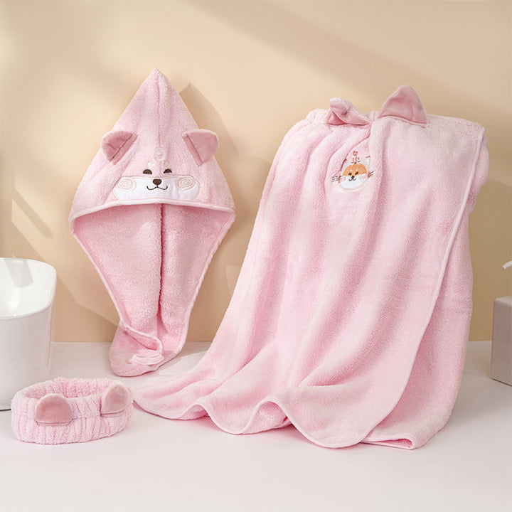 Cozy bath wrap blanket with hood and ears Stornfield
