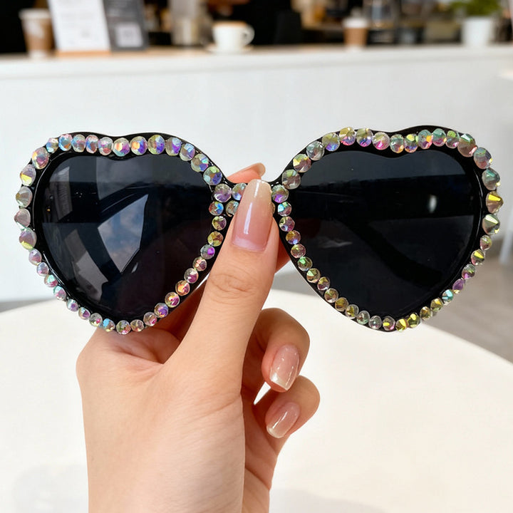 Heart-Shaped Rhinestone-Embellished Sunglasses Stornfield