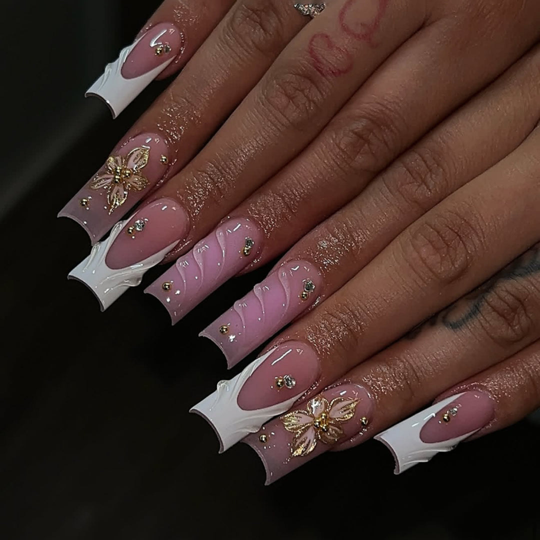 Ornate Floral Press-On Nail Set Stornfield