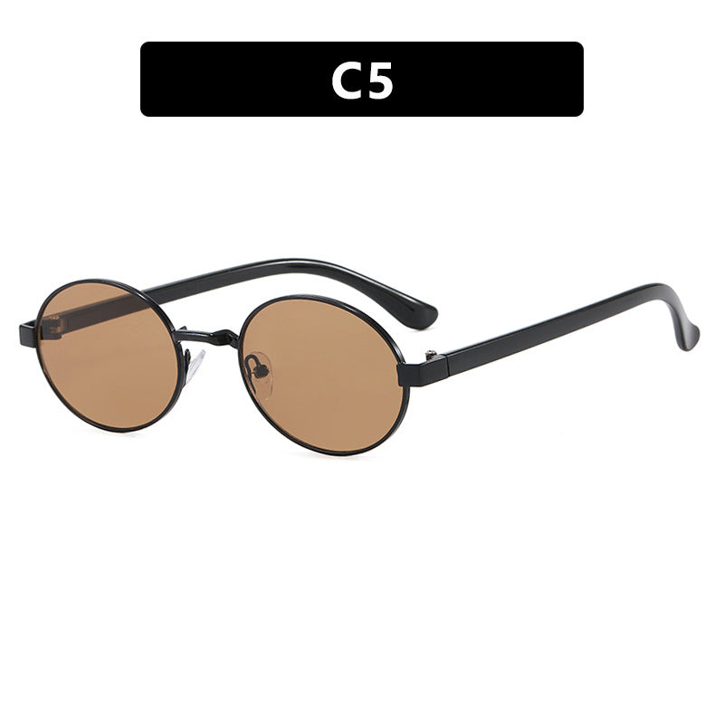 Women's round glasses with elegant metal frame and adjustable nose pads Stornfield