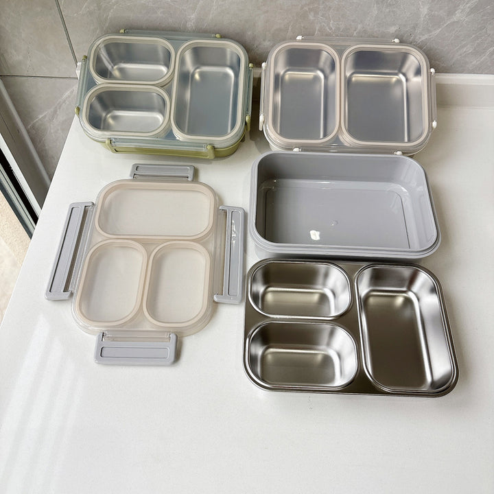 Dual-Compartment Steel Food Storage Container