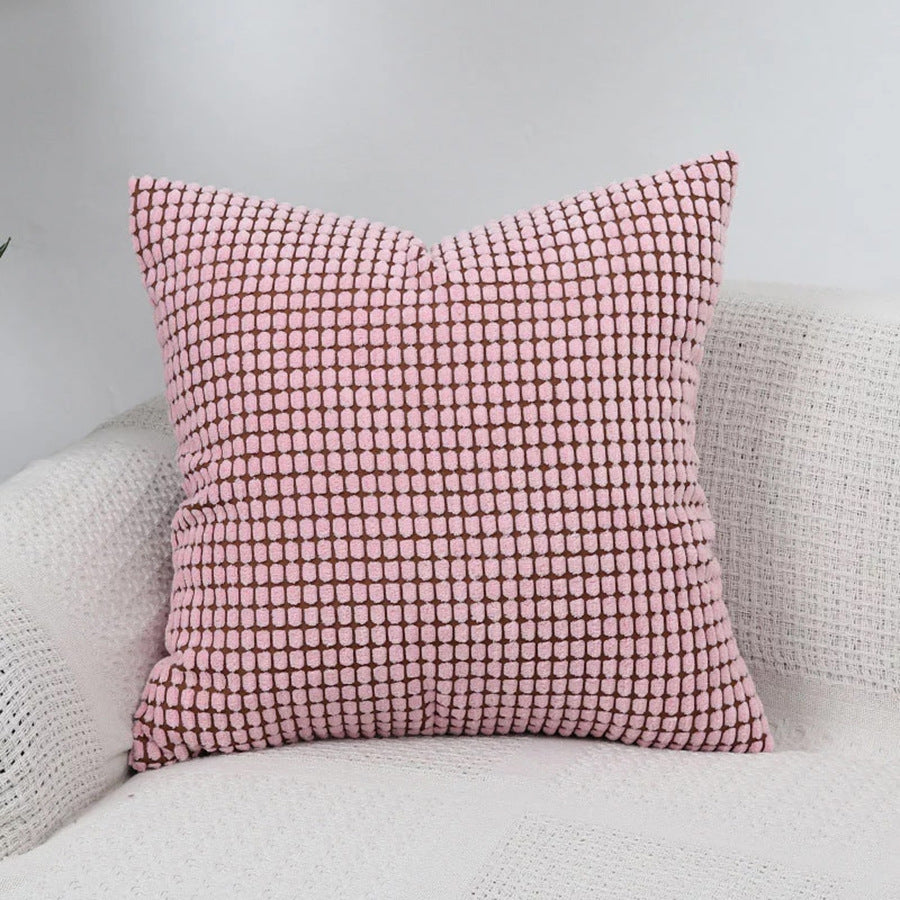 Textured Waffle-Weave Cotton Lumbar and Square Pillow Covers Set