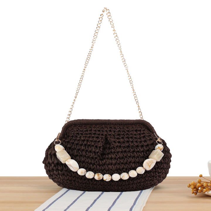 Braided Clutch with Pearl Accent Stornfield