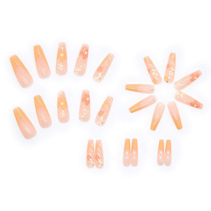 Artificial nail set with floral acrylic decorations Stornfield