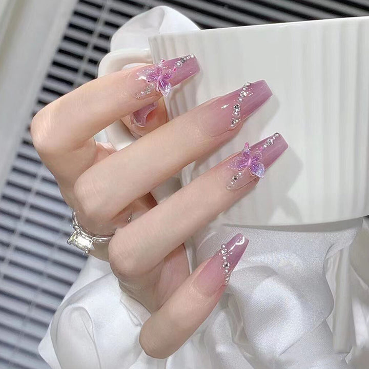 Artificial nails with elegant lilac design Stornfield