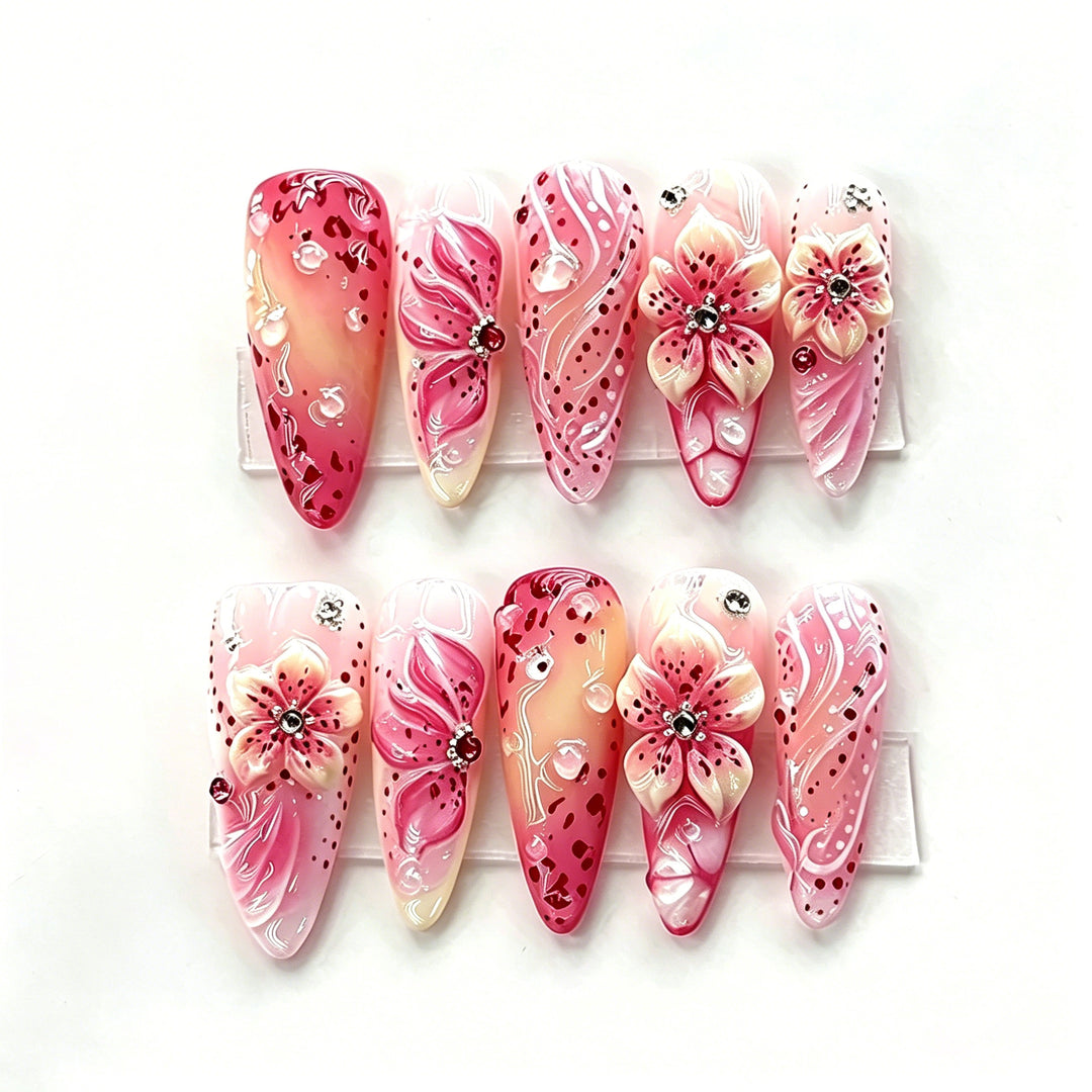 Artistic Floral Press-On Nail Designs Stornfield
