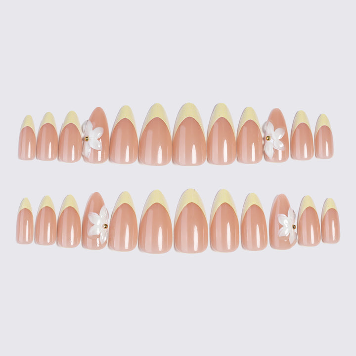Premium Floral Embellished Press-On Nails Stornfield