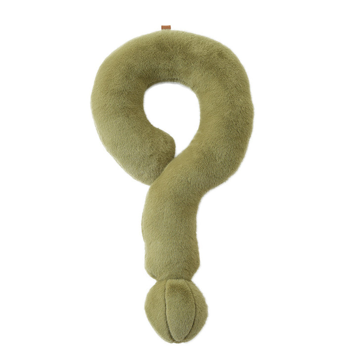 U-shaped neck travel pillow with soft faux fur and pompom