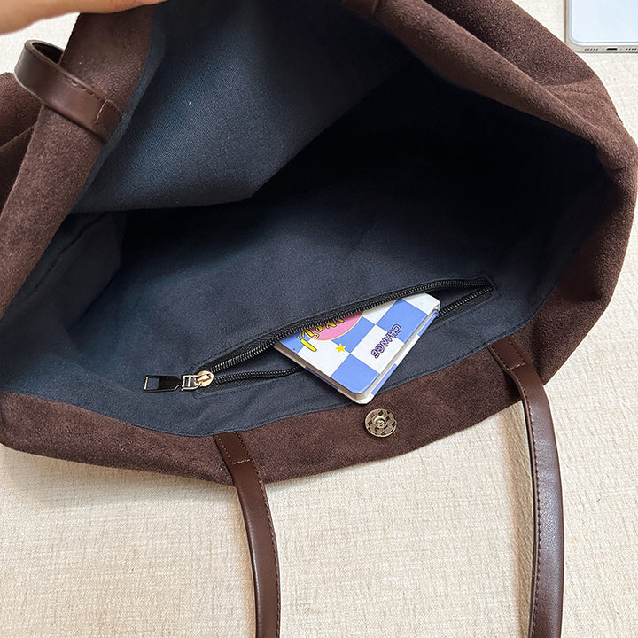 Suede Structured Tote Bag