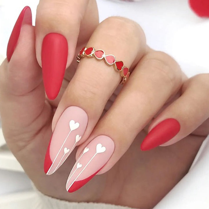 Heart-Inspired Acrylic Nail Art Design Stornfield