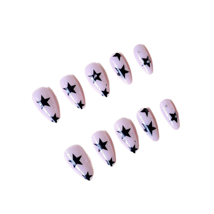Star-Embellished Stiletto Nail Art Extensions Stornfield