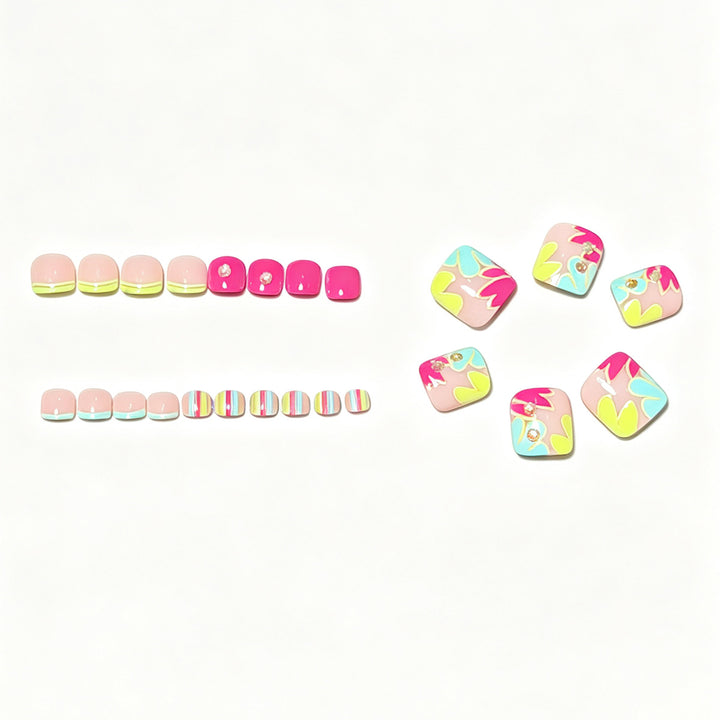 Vibrant Floral Design Press-On Nail Art Stornfield