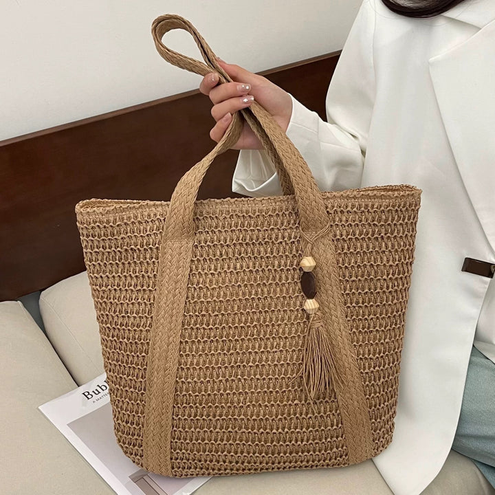 Macrame Tote with Woven Design Stornfield