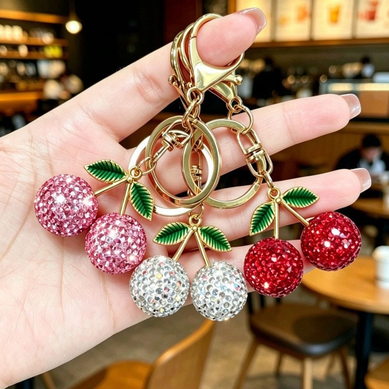 Glamorous keychain with sparkling cherries Stornfield