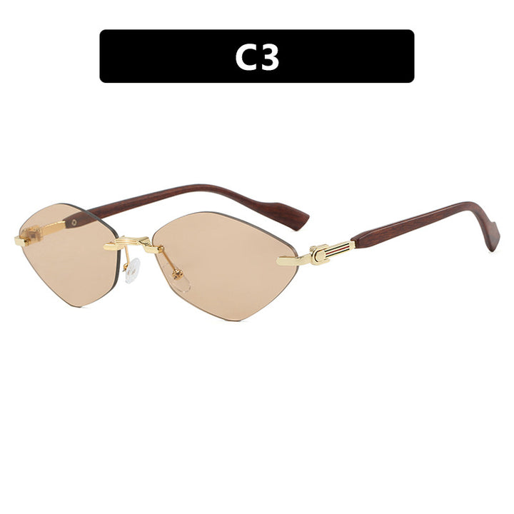 Women's geometric sunglasses with luxurious wooden arms and polarized lenses Stornfield