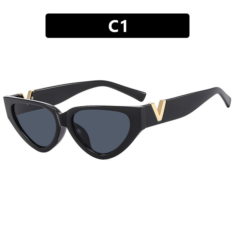 Women's Cat-Eye Sunglasses with modern stripe pattern and elegant accent Stornfield