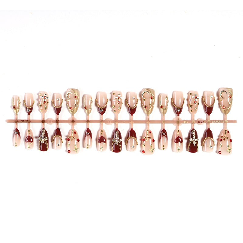 Acrylic nail set with glamorous design and luxurious accents Stornfield