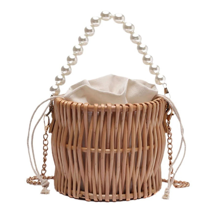 Women’s handbag with elegant pearl handle and braided design Stornfield