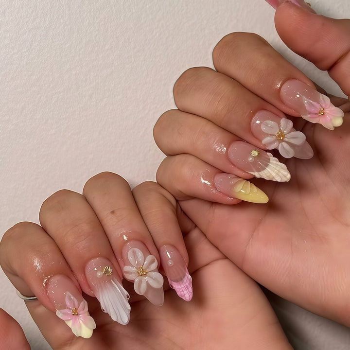 Floral Design Acrylic Press-On Nails Stornfield