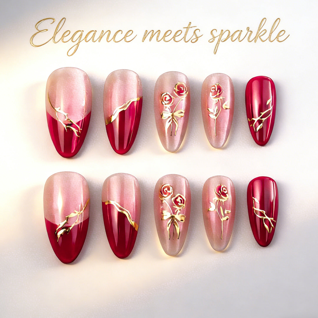 Glamorous nails with floral design Stornfield