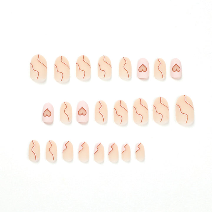 Artful Nail Extensions with Elegant Heart Design Stornfield