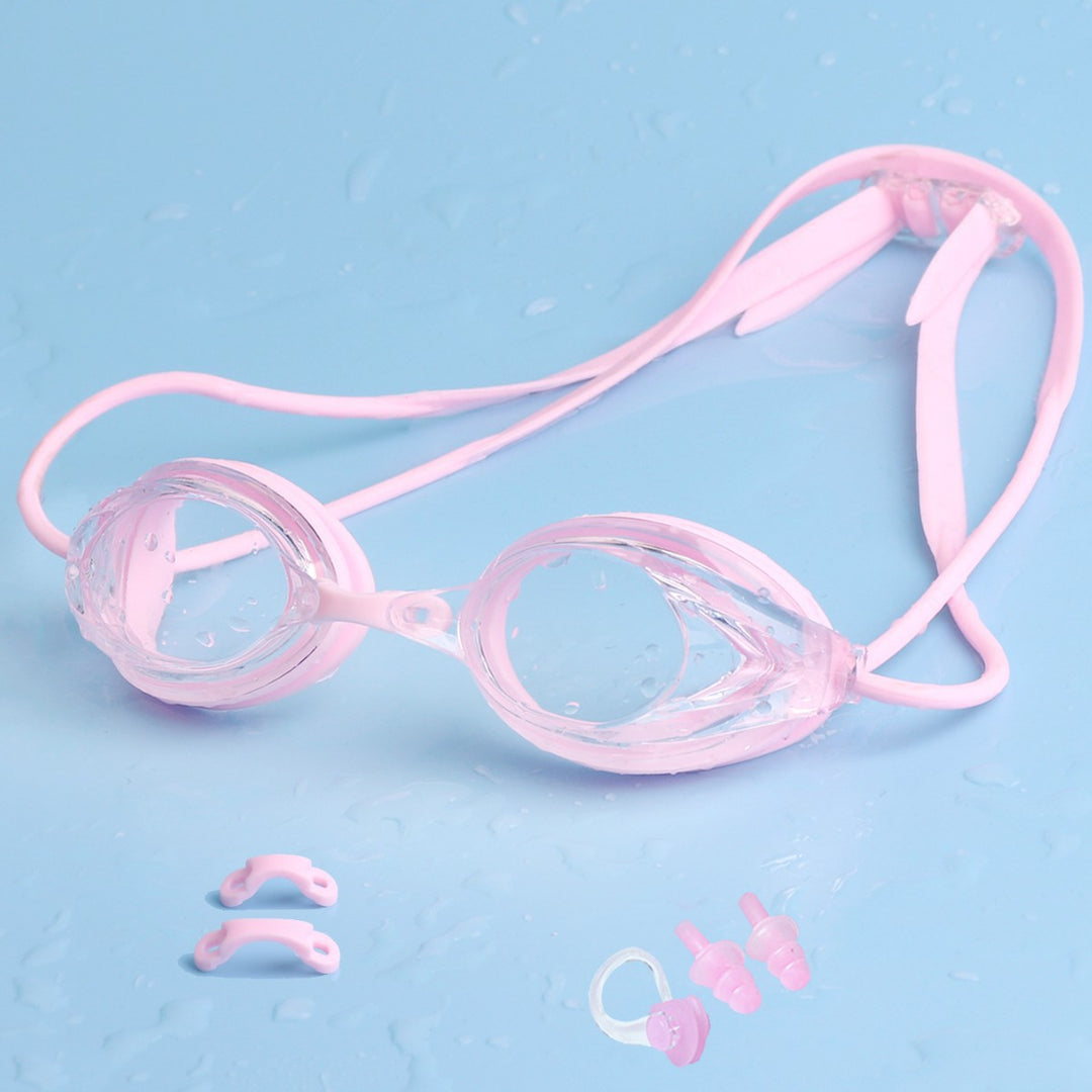 Swimming goggles with adjustable head strap and comfort nose piece Stornfield