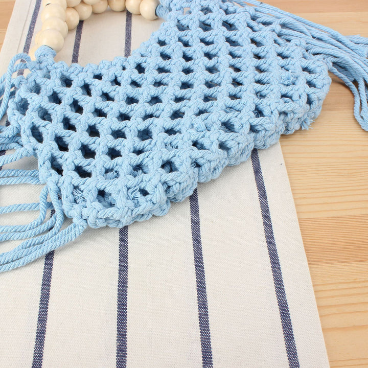 Handmade Macrame Bag with Wooden Handles Stornfield