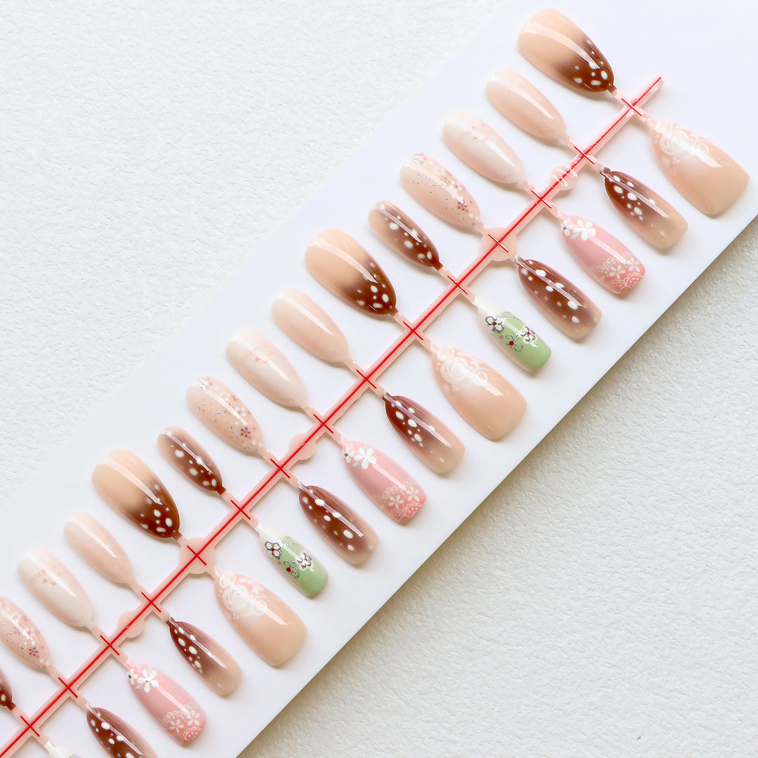 Artistic Floral Press-On Nail Collection Stornfield