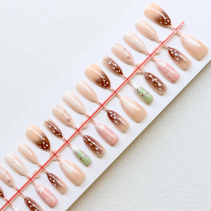 Artistic Floral Press-On Nail Collection Stornfield