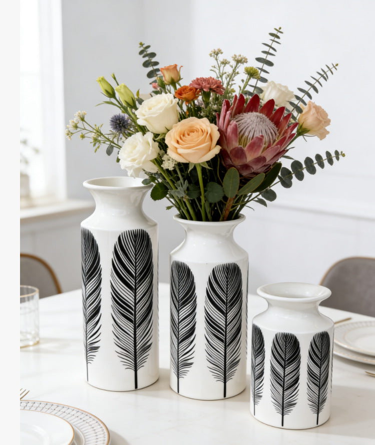Decorative Feather Print Vase Stornfeild