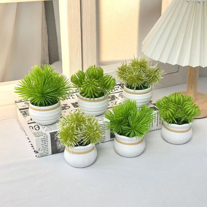Lifelike Potted Green Plant