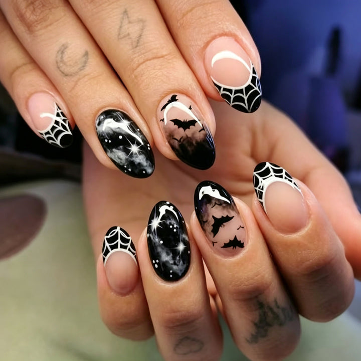 Halloween-Themed Artistic Press-On Nails
