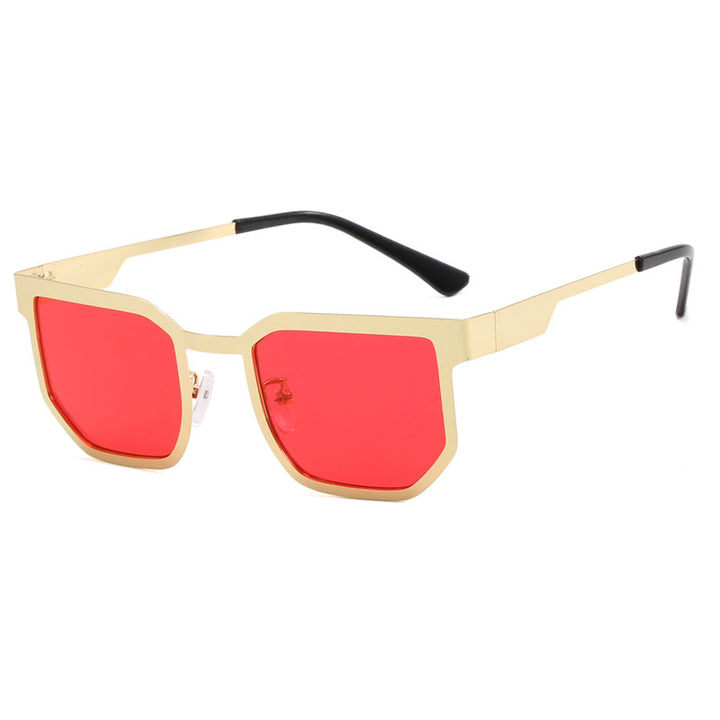 Ladies modern sunglasses in trendy rectangular design with narrow metal frame Stornfield