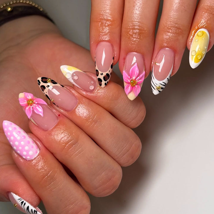 Artful nails with floral and animal designs Stornfield