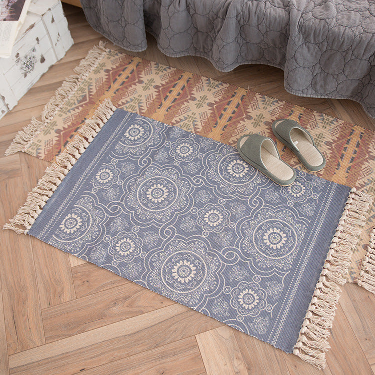 Decorative runner for dining table and console in Boho-Mandala design with fringes Stornfield