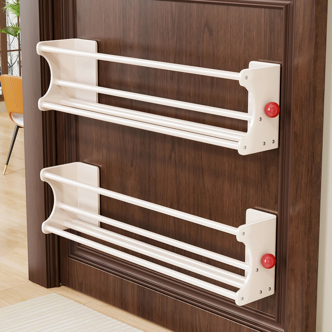 Wall-Mounted Space-Saving Door Shoe and Slipper Organizer Rack