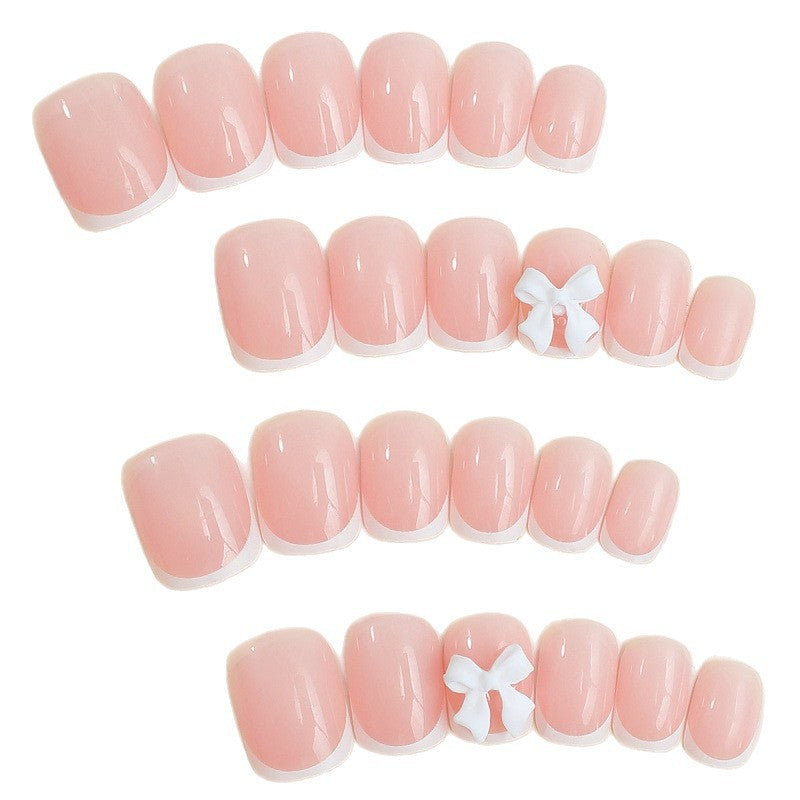 Elegant French Tip Press-On Nails Stornfield