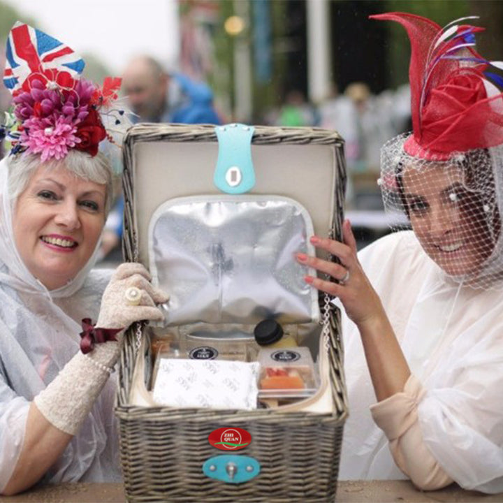 Women's picnic basket with integrated cutlery set and cooling compartment Stornfield
