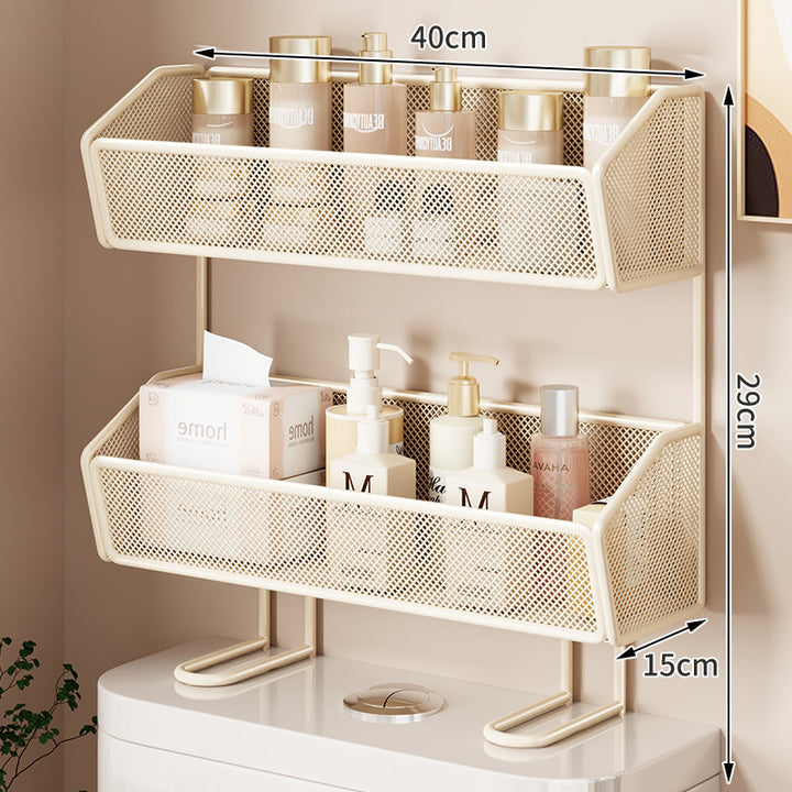 Mesh Two-Tier Countertop Bathroom Organizer with Raised Legs