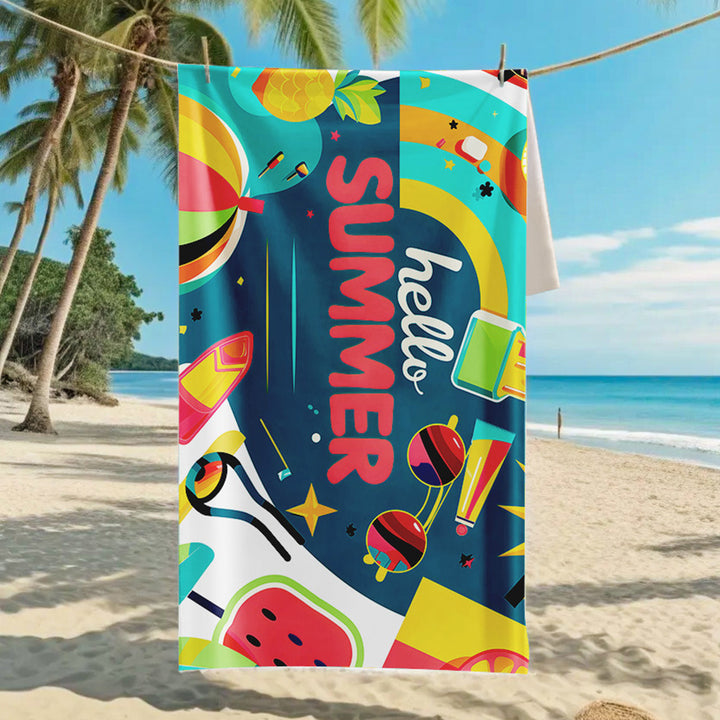 Ladies beach towel with maritime stripe pattern Stornfield