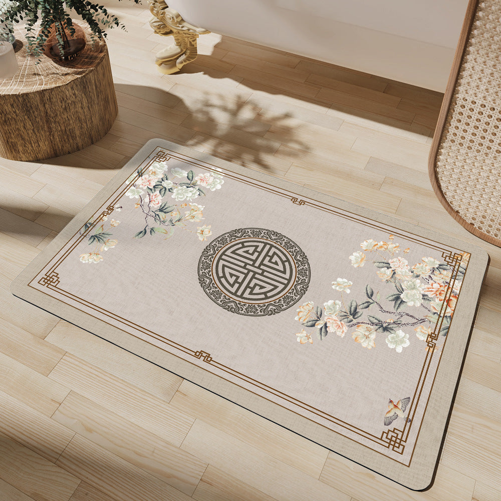 Artistic Floral Bath Mat Stornfield