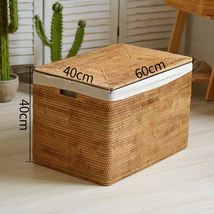 Women rectangular rattan storage basket Stornfield