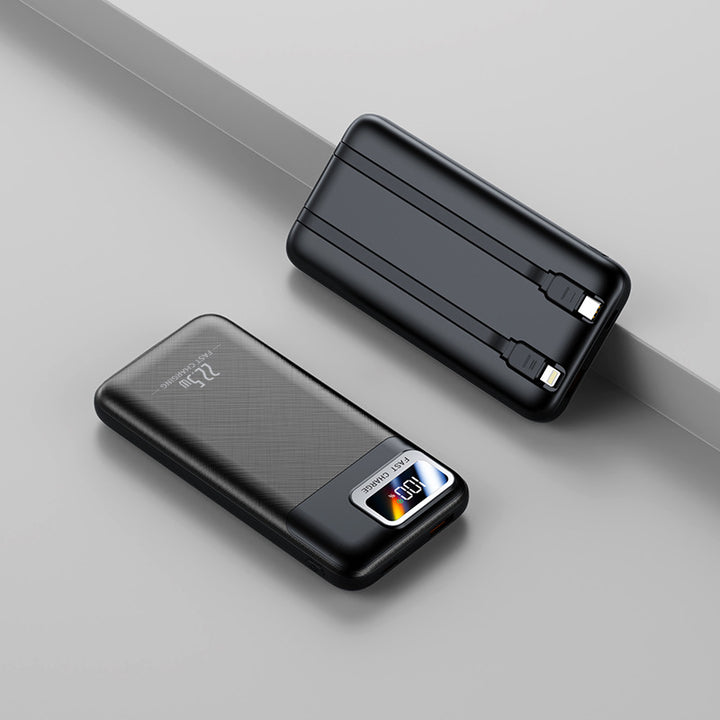 Portable power bank with intelligent cable management and digital display Stornfield